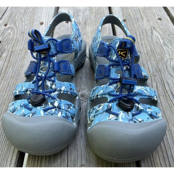 KEEN Youth Kid's 3 Rubber Sport Sandals - Blue Camo - Picture 3 of 11